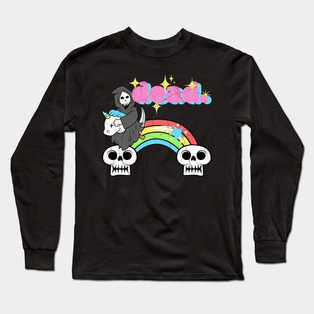 Grim Reaper Unicorn Long Sleeve T-Shirt by The Sherwood Forester